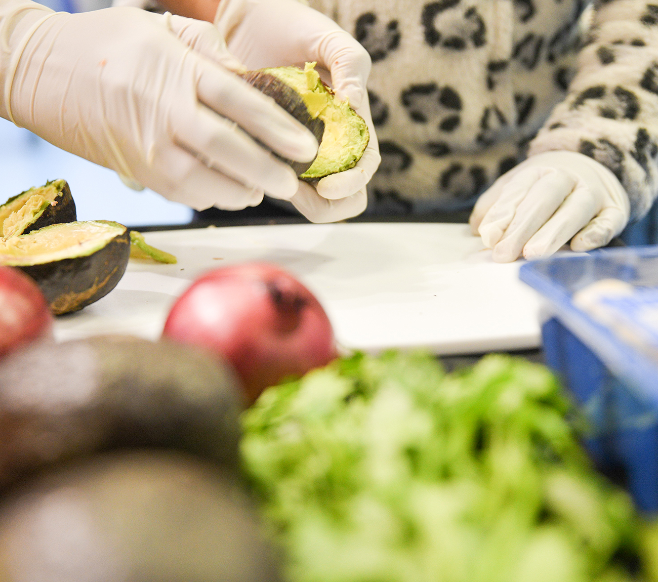 Fresh, local ingredients are provided to Sharpen Up participants to support nutritional recipes made by learning foundational cooking technics.