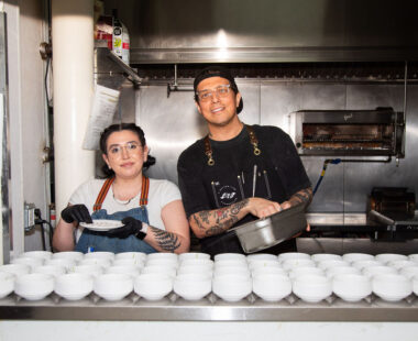 Maia and Mark Brand in the kitchen